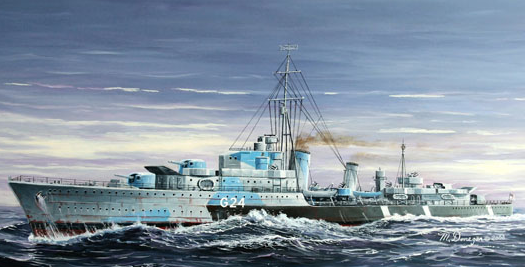 Trumpeter 1/700 HMCS Huron G24 Canadian Tribal Class Destroyer 1944 Kit
