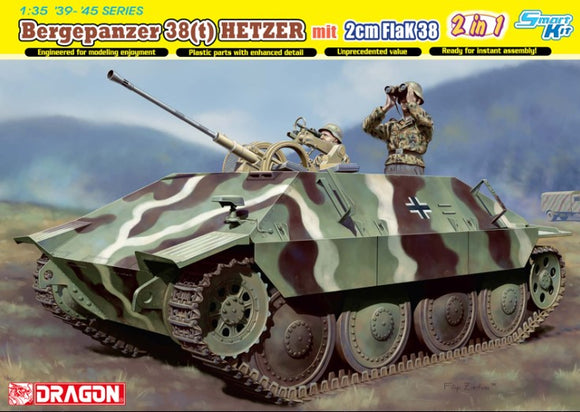 Dragon Models 1/35 Bergepanzer 38(t) Hetzer mit 2 cm FlaK 38 Kit