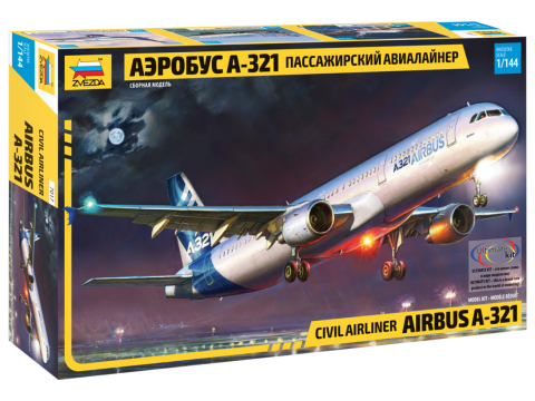 Zvezda 1/144 Airbus A-321 Civil Airline Kit