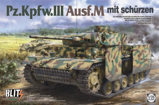 Takom Blitz 1/35 PzKpfw III Ausf M Tank w/Side-Skirt Armor Kit