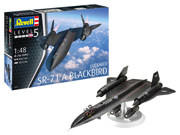 Revell Germany 1/48 SR71A Blackbird Stealth Jet w/Display Stand & Exterior Engines Kit