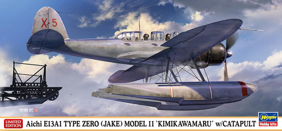 Hasegawa 1/72 Aichi E13A1 Type Zero Jack Model 11 Kimikawamaru Japanese Seaplane w/Catapult (Ltd Edition) Kit