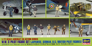 Hasegawa 1/72 WWII Pilot Figure Set Kit