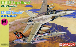 Dragon 1/144 F/A-18E Super Hornet VFA-14 "Tophatters" & EA-18G Growler VX-31 "Dust Devils" Kit