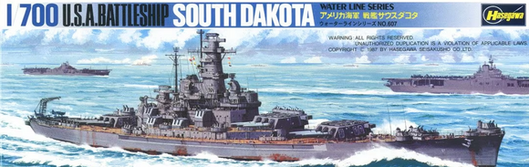 Hasegawa 1/700 Battleship USS South Dakota Kit