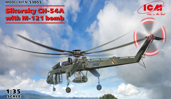 ICM 1/35 US Sikorsky CH54A Heavy Helicopter w/M121 Bomb Kit