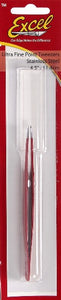 Excel 4.5" Stainless Steel Ultra Fine Straight Point Tweezers