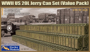 Gecko 1/35 WWII US 20L Jerry Can Set (Value Pack) kIT