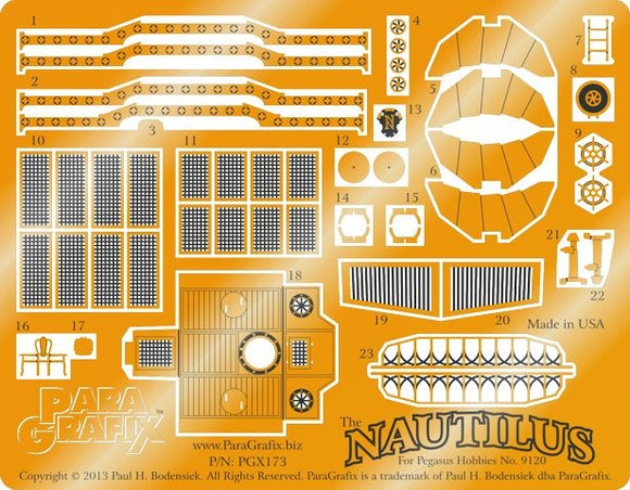 Paragraphix 1/144 20,000 Leagues Under the Sea: The Nautilus Submarine Photo-Etch Set for PGH