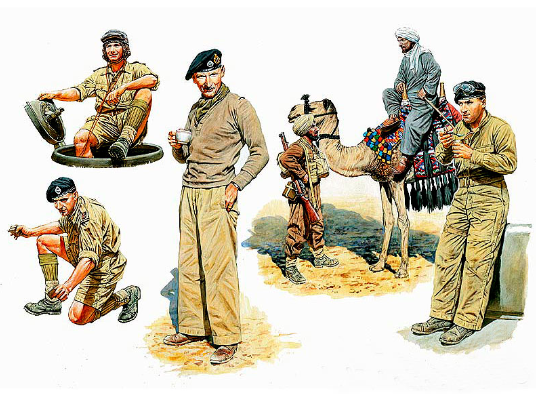Master Box 1/35 Commonwealth AFV Crew w/Camel (6) Kit