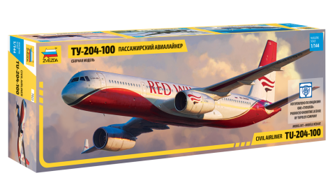 Zvezda 1/144 Tupolev Tu204-100 Red Wings Passenger Airliner Kir
