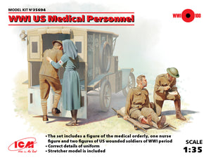 ICM 1/35 WWI US Medical Personnel (4) Kit