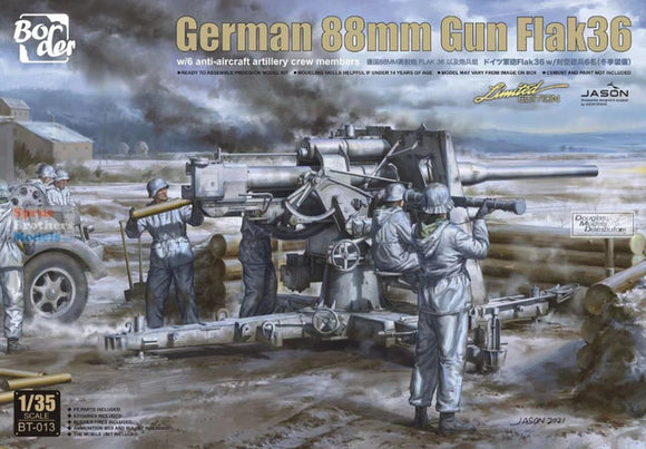 Border Models 1/35 German 88mm Flak 36/37 Gun w/6 Anti-Aircraft Artillery Crew Kit
