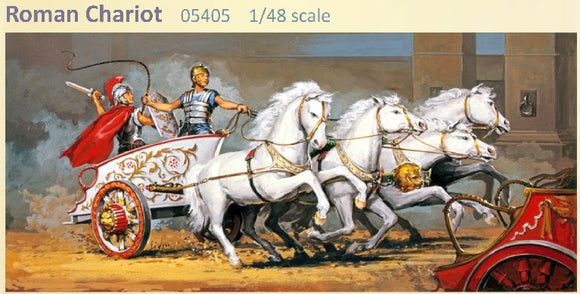 Glencoe Models 1/48 Roman Chariot w/4 Horses & 2 Charioteers Kit