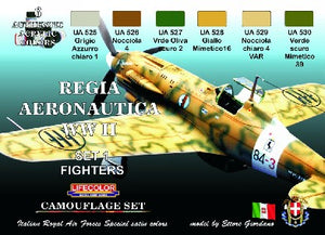 Lifecolor Italian WWII Fighters #1 Camouflage Acrylic Set (6 22ml Bottles)