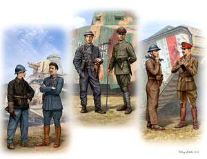 Master Box 1/35 French, German, British Private & Officer Tankmen of WWI (6) Kit