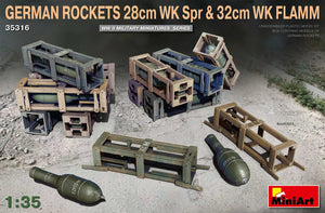 MiniArt 1/35 WWII German Rockets 28cm WK Spr & 32cm WK Flamm (24) w/Crates (12) Kit